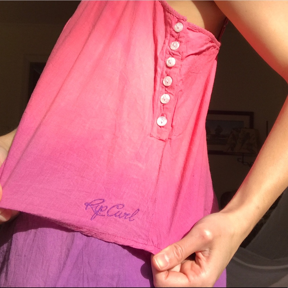 SOLD 🖤 RIP CURL 〰️ COTTON TIE DYE OMBRÉ TOP - Picture 7 of 8